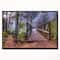 Designart - Beautiful Bridge Over Creek - Landscape Photo Canvas Art Print in Black Frame